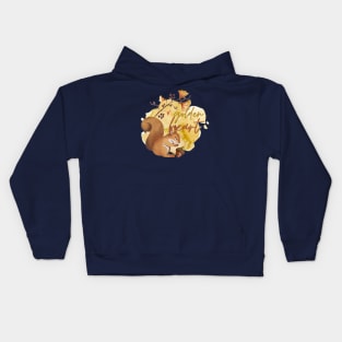 Golden Heart Watercolour Autumn Squirrel Kids Hoodie